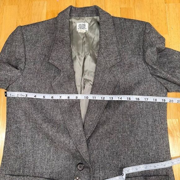 Sutter Place Womens 10 Vintage Wool Blend Gray Blazer Career Modest Pockets - Picture 7 of 11